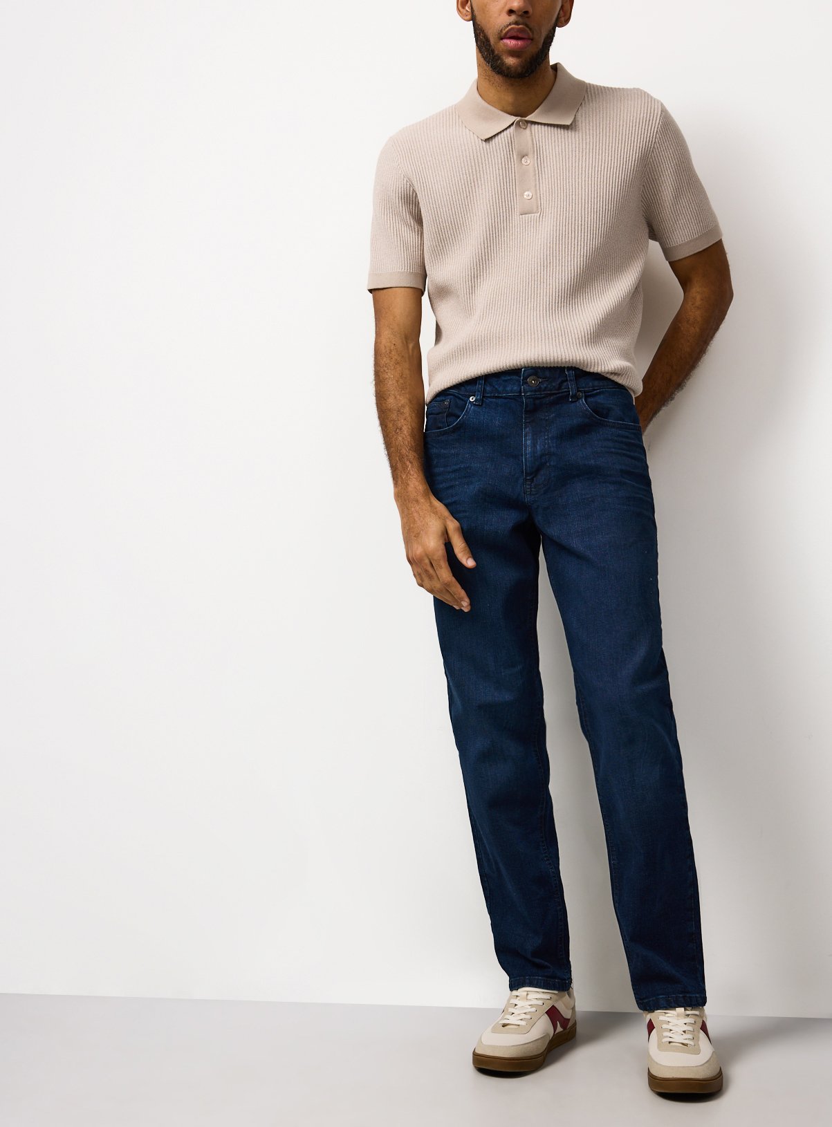 Dark Denim Mid Rise Straight Leg Jeans 40S - Image 2 thumbnail